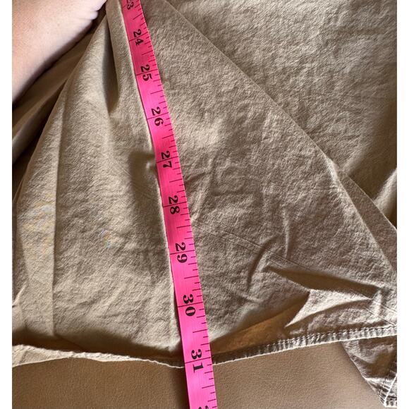 Madewell Signature Poplin Side Button 100% cotton tan Midi Skirt Size Small - Picture 7 of 9